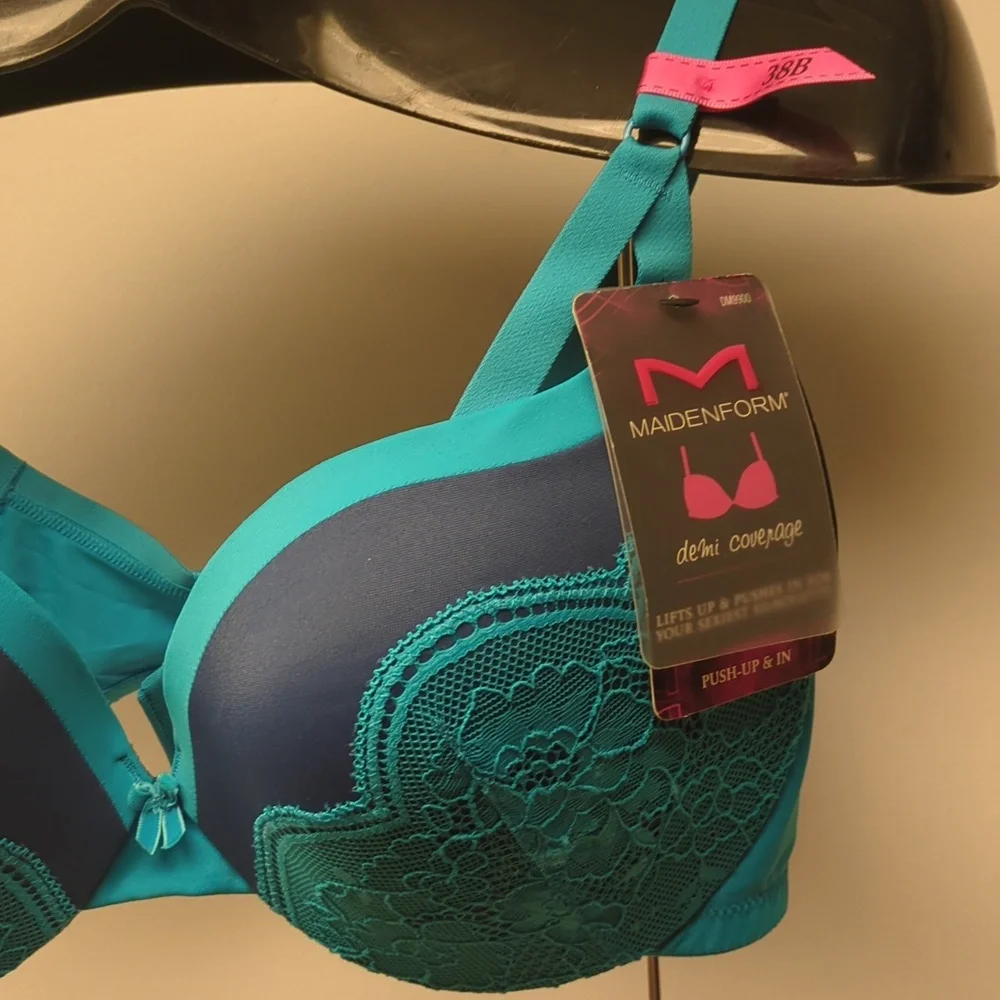 38B Maidenform Push Up & In Demi UW Bra Galaxy Blue - Picture 5 of 6